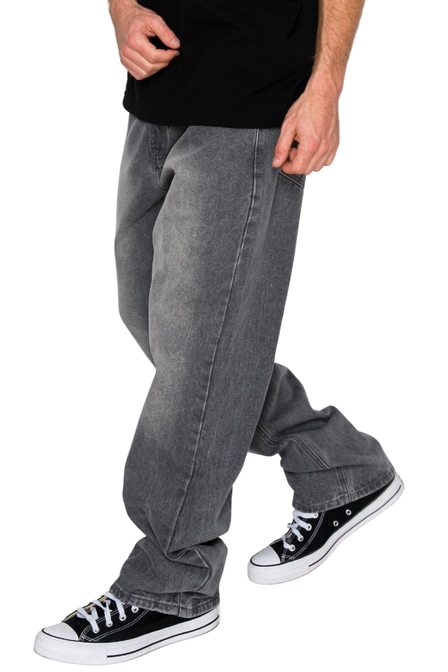 ATLAS Essential Baggy Denim Jeans - Stone Black