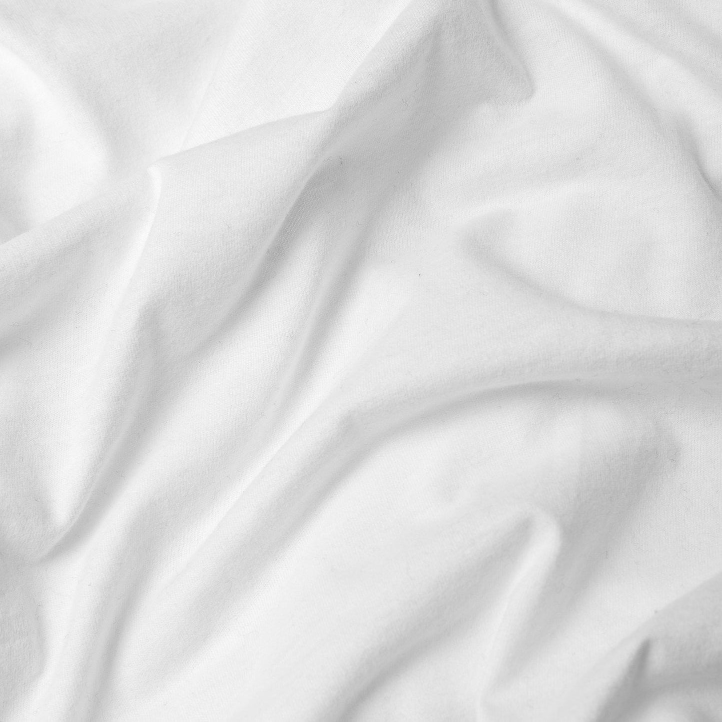 White Curved Hem Classic Crew Neck
