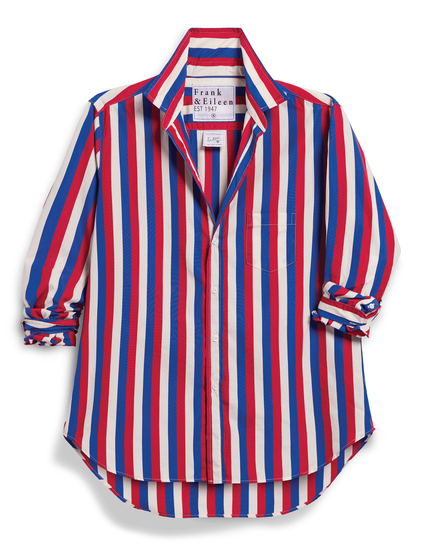 EILEEN Red and Blue with Cream Stripe, Italian Superluxe