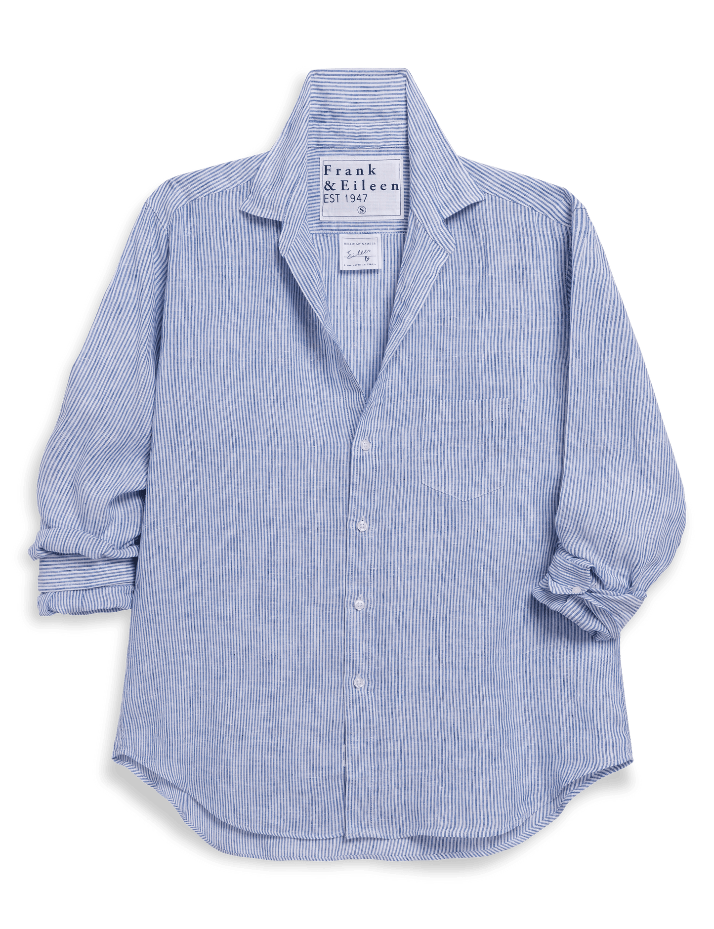 EILEEN Thin Blue Stripe, Italian Classic Linen