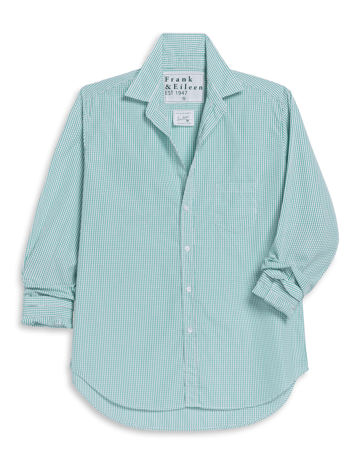 EILEEN White and Green Check, Italian Superluxe