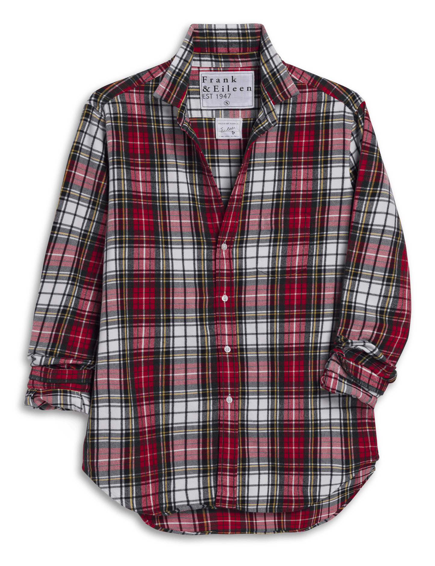 EILEEN Red and Black with Yellow Plaid, Italian Flannel