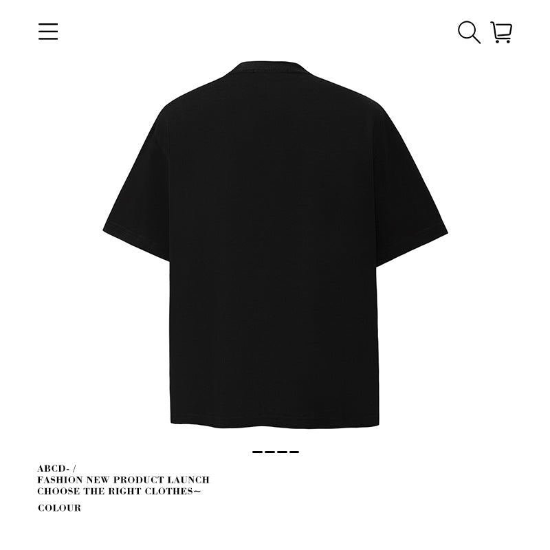 American vintage street T-shirt pure cotton men's and women's summer loose