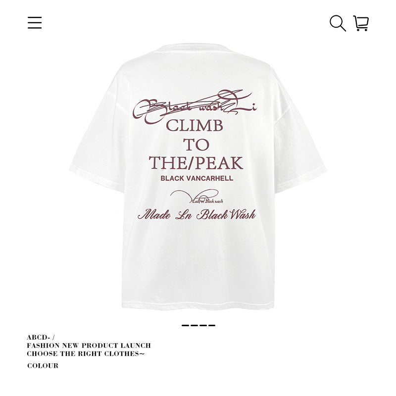 American vintage street T-shirt cotton vintage angel print men and women summer loose