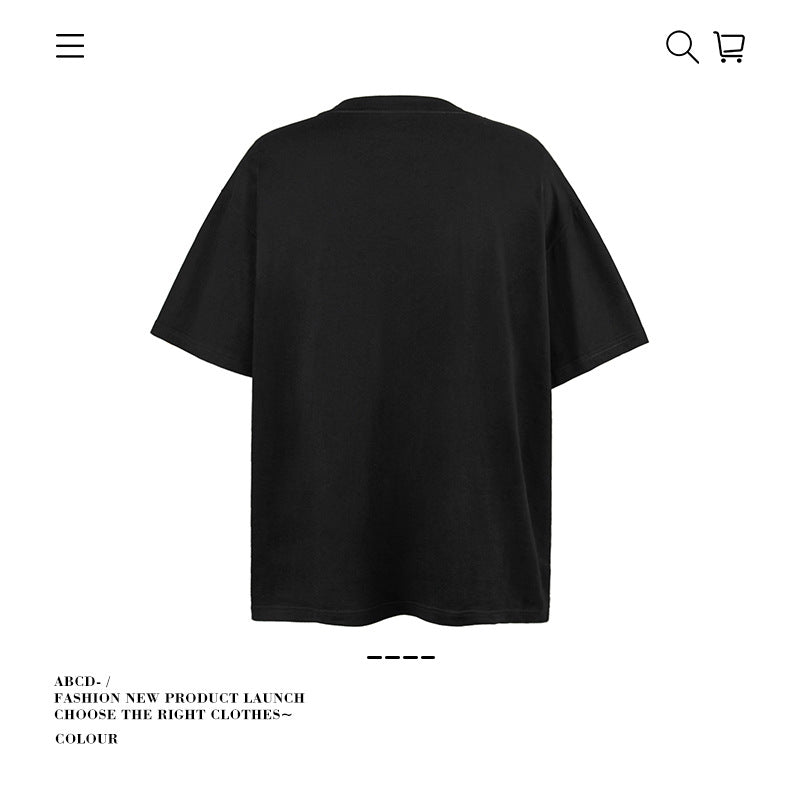 American vintage street T-shirt pure cotton men's and women's summer loose