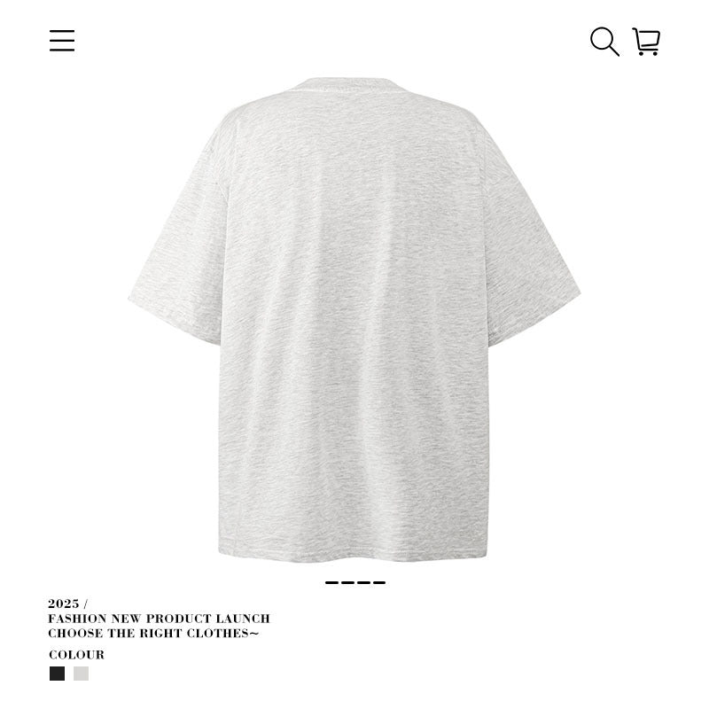American vintage street T-shirt pure cotton men's and women's summer loose half-sleeves