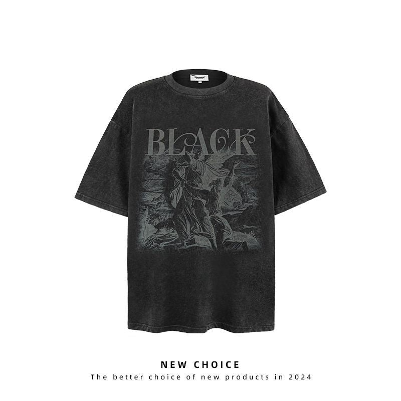 American vintage street T-shirt retro men loose