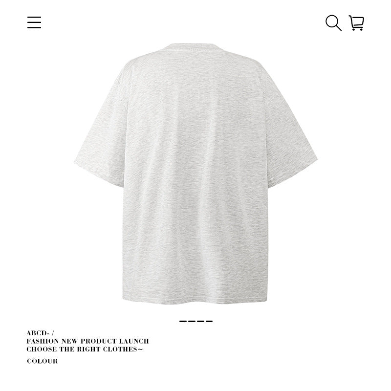 American vintage street T-shirt pure cotton men's and women's summer loose