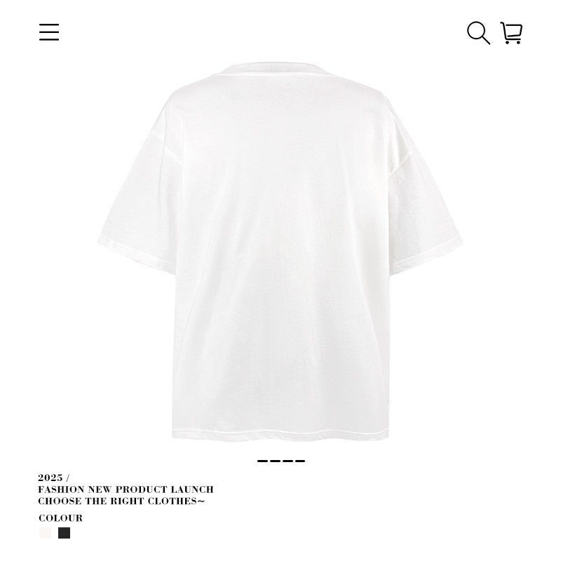 American vintage street T-shirt men's loose casual half-sleeved top