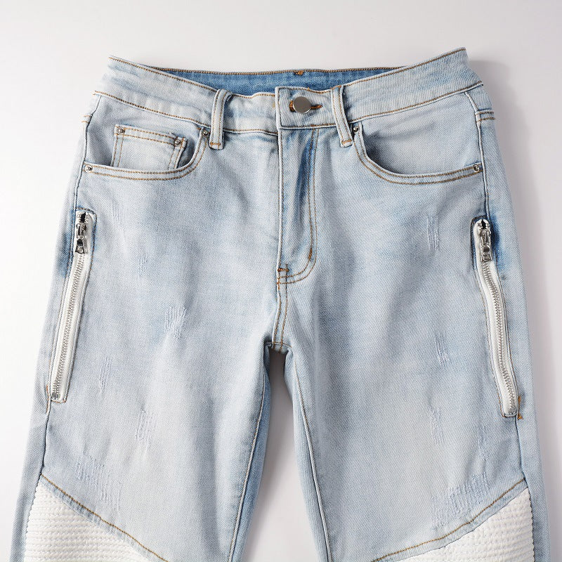 Amiri Jeans Vintage Slim-Fit Zipper Decoration #6630