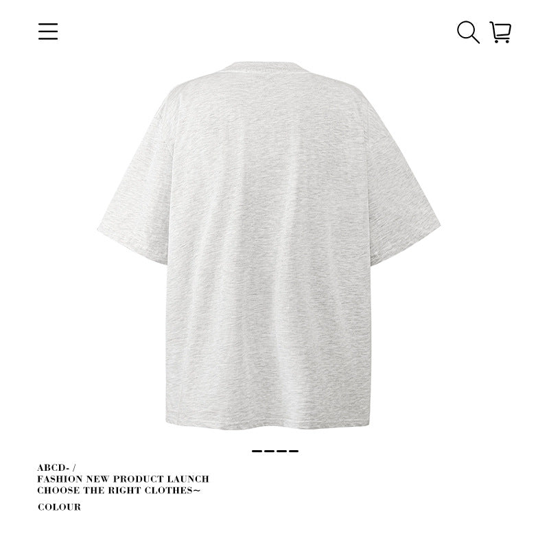 American vintage street T-shirt pure cotton retro men's and women's summer loose half sleeves