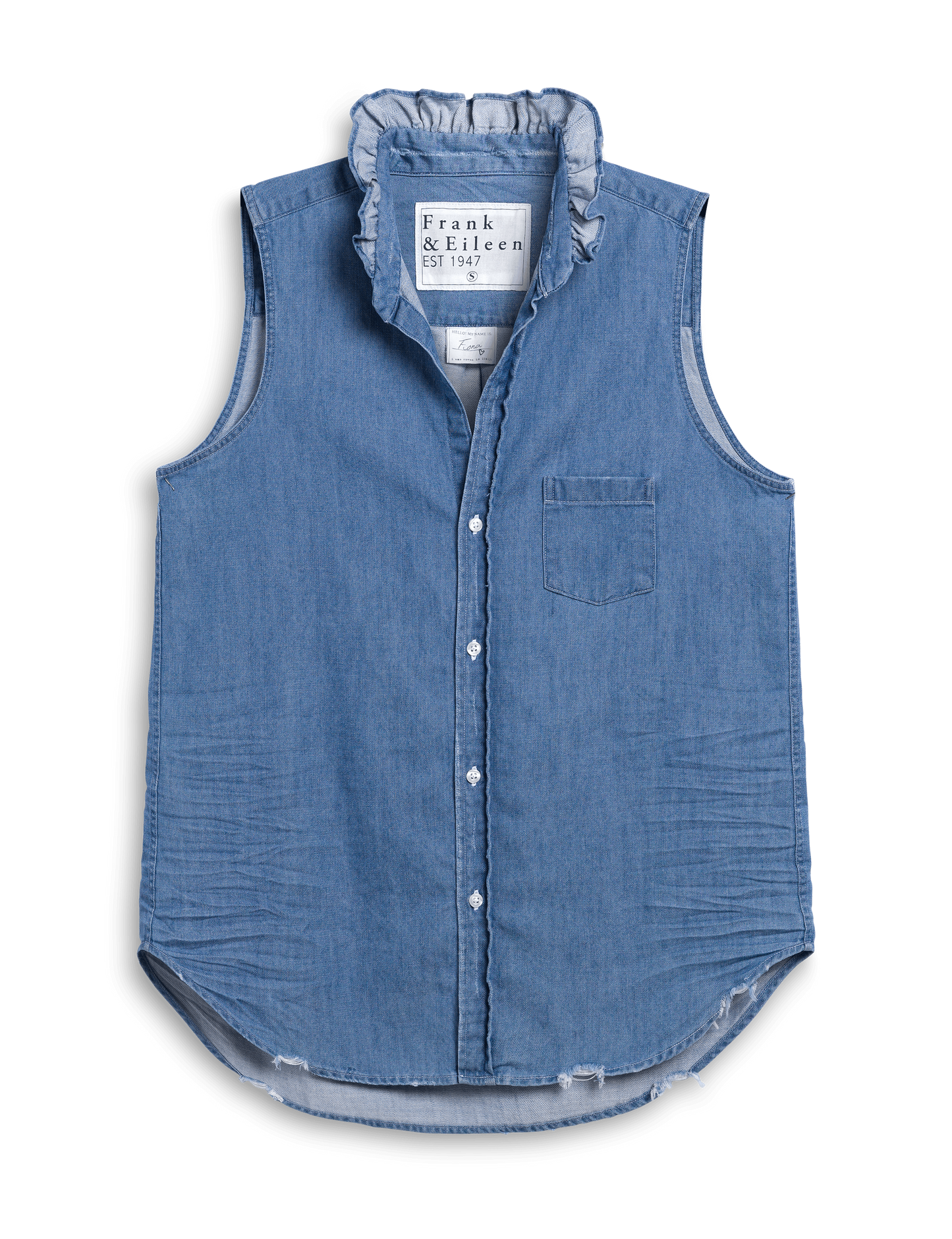 FIONA RUFFLE Vintage Stonewashed Indigo, Famous Denim