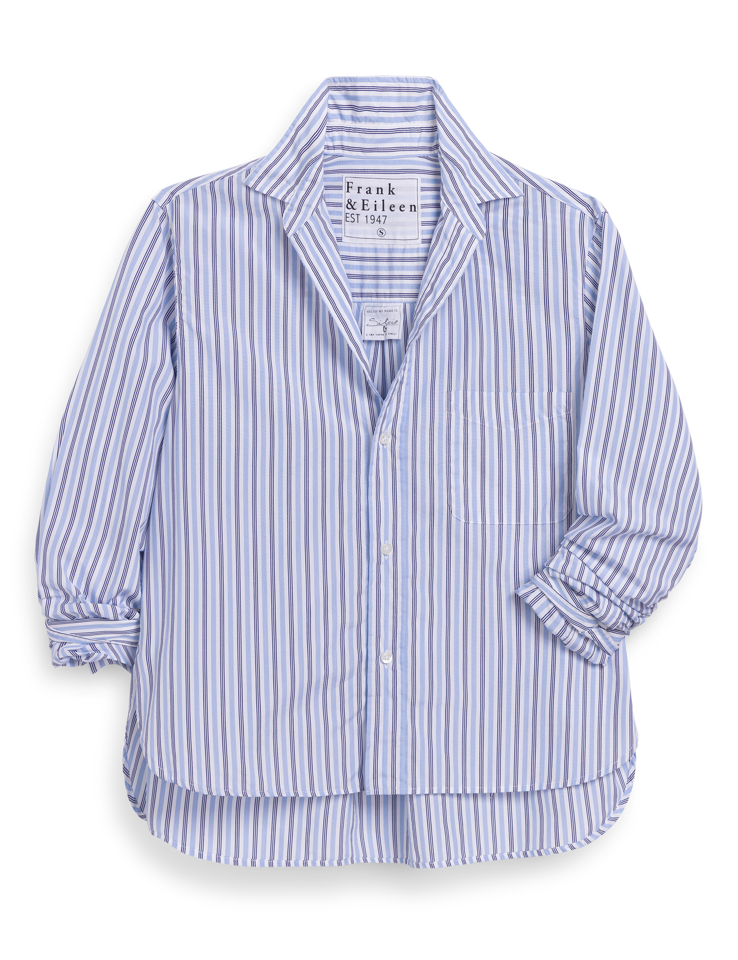 SILVIO Blue and Navy Multi Stripe, Italian Cotton