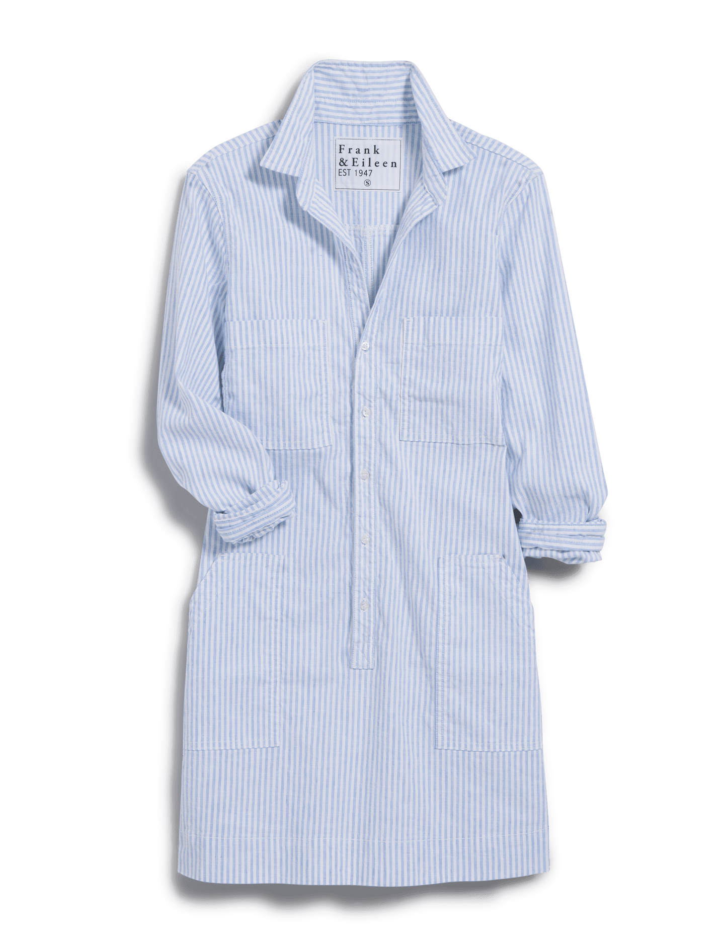 IRELAND DRESS Blue and White Stripe, Italian Performance Linen