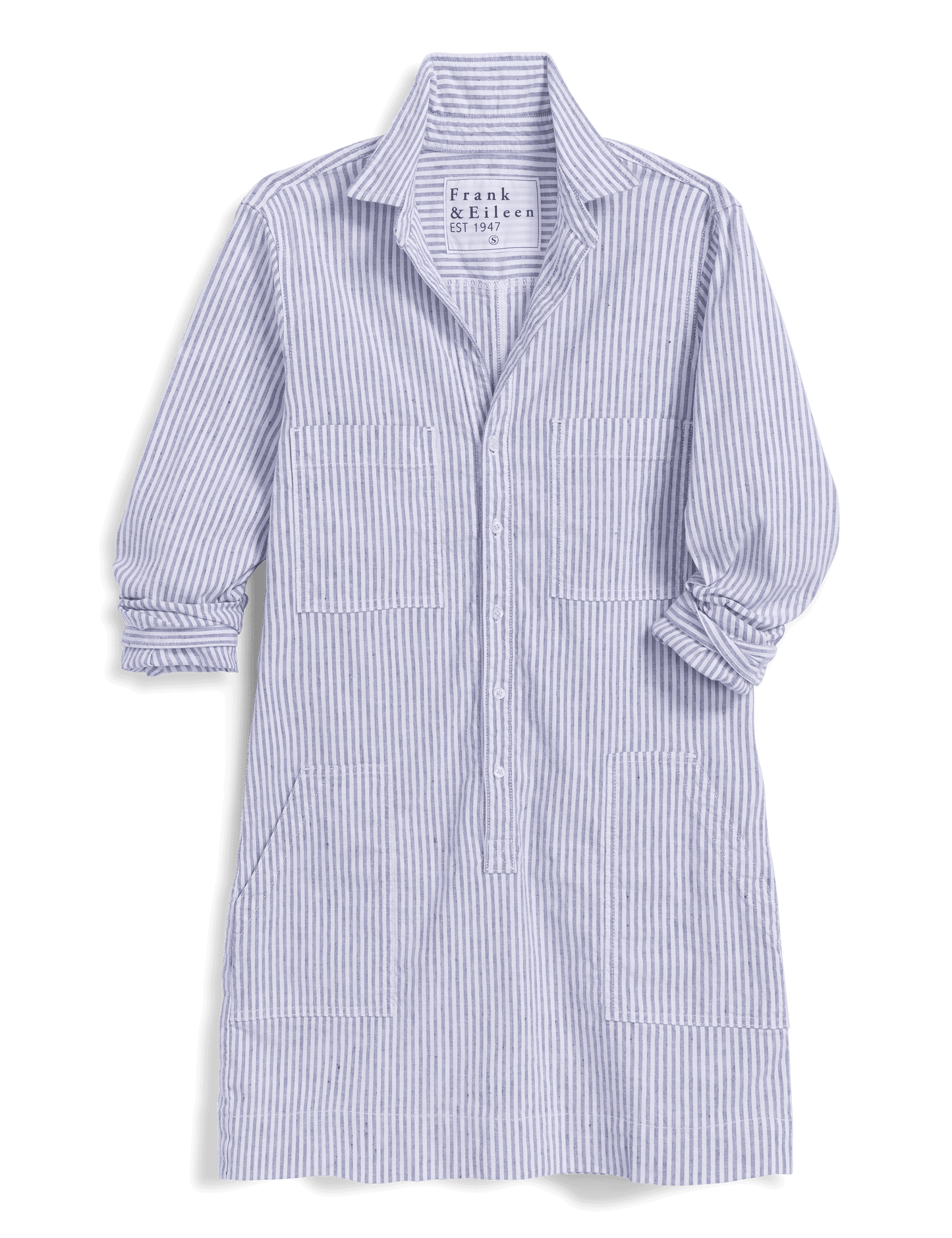 IRELAND DRESS Navy and White Stripe, Italian Performance Linen