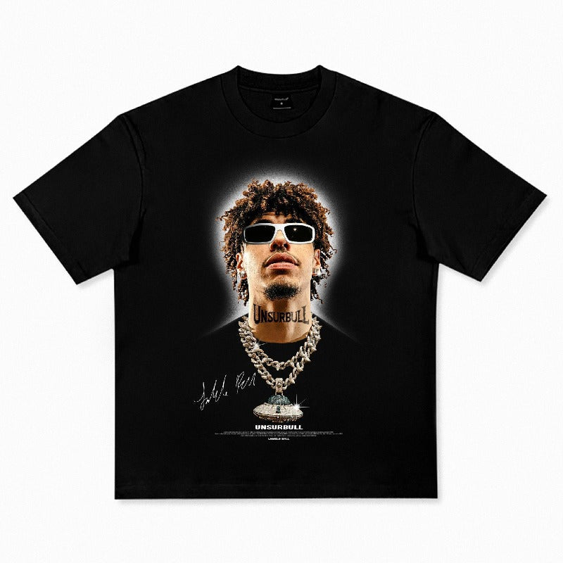 American vintage cotton loose short sleeve cotton football