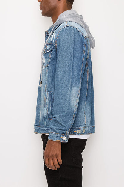 Detachable Hood Denim Jacket