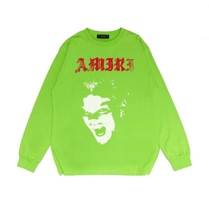 Amiri Long Sleeved Shirt Printed Trendy Pure Cotton