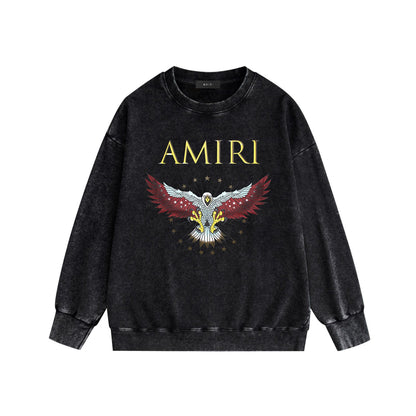Amiri Distressed Sweatshirt Printed Trendy Pure Cotton