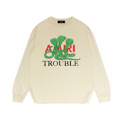 Amiri Long Sleeved Shirt Printed Trendy Pure Cotton