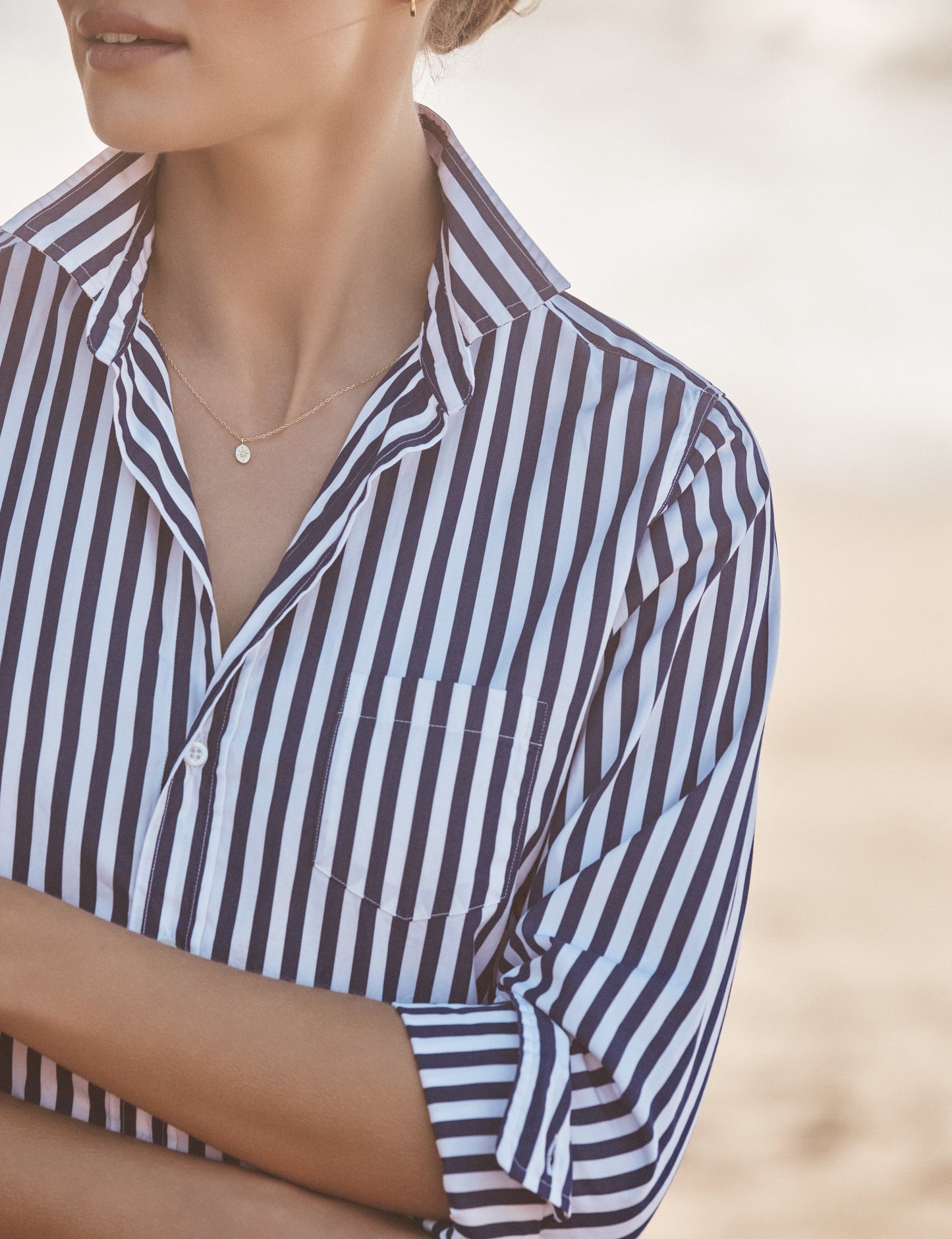 BARRY Navy and White Stripe, Italian Superluxe