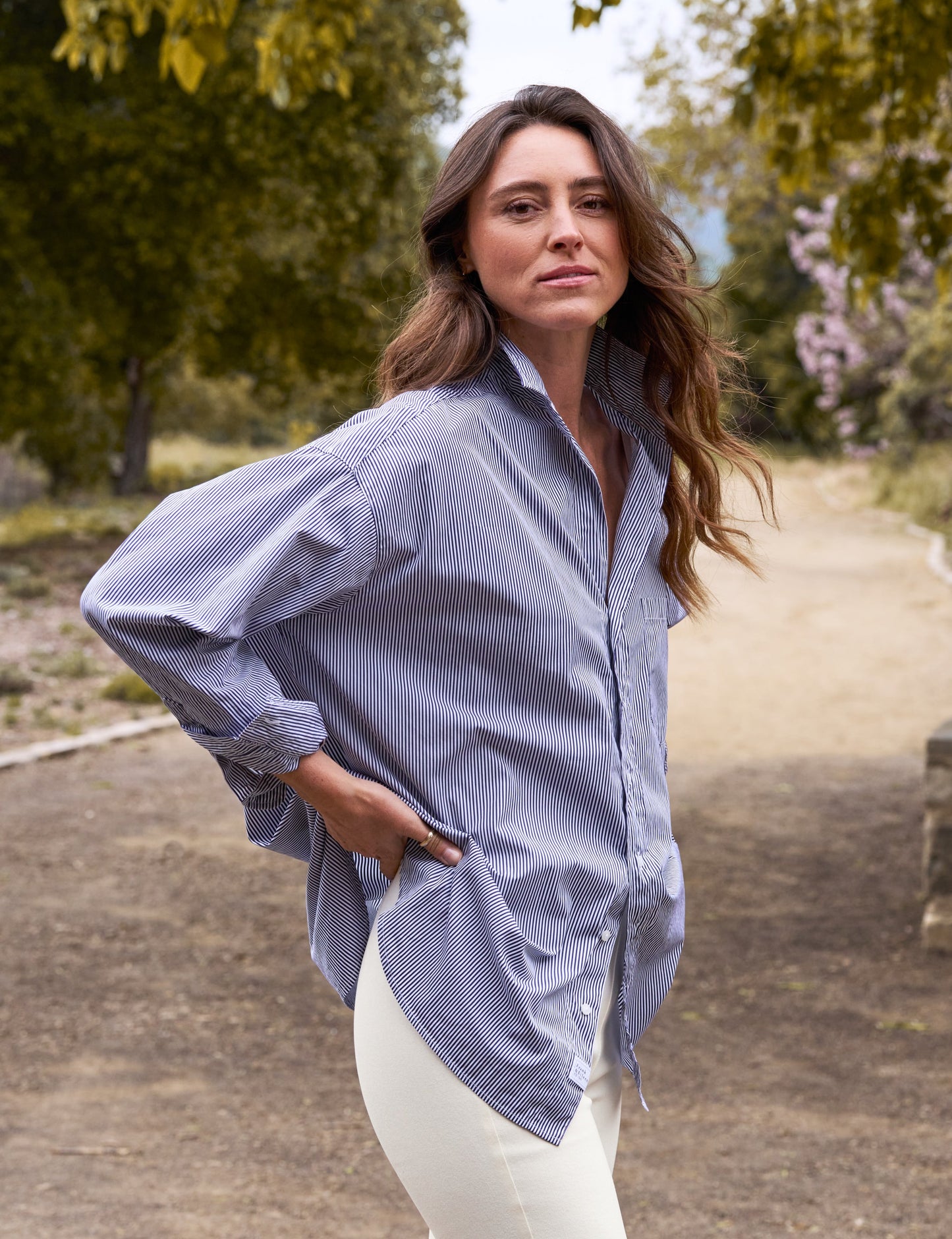 SHIRLEY Navy Stripe, Italian Superluxe