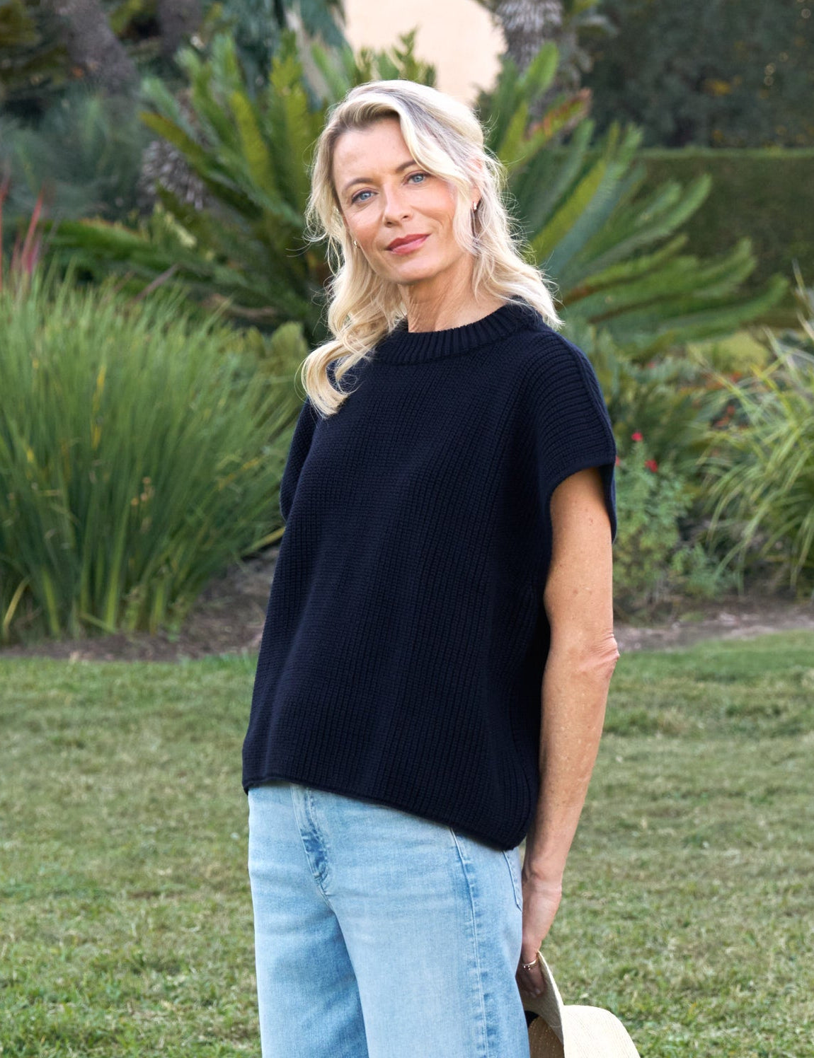 MONTECITO VEST Marine, Pure Italian Cotton