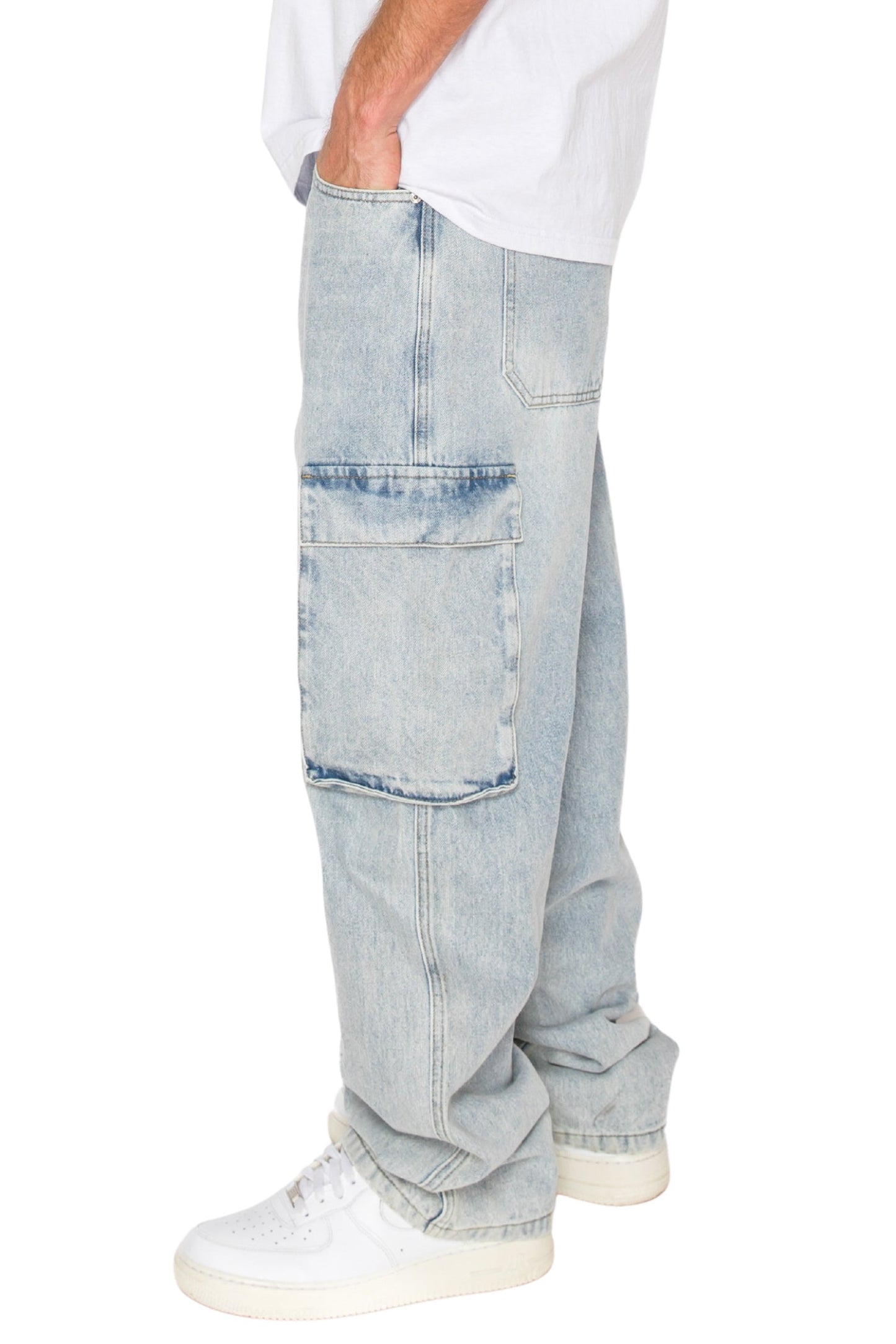 ANCHOR Baggy Fit Cargo Denim Jeans