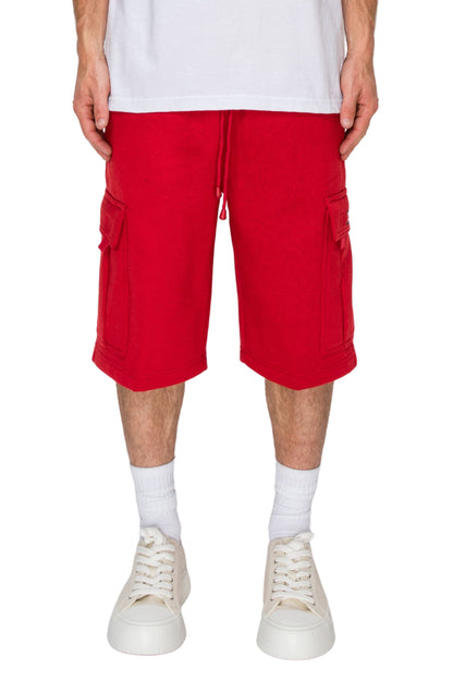 RESTRICT Baggy Fit Cargo Fleece Shorts