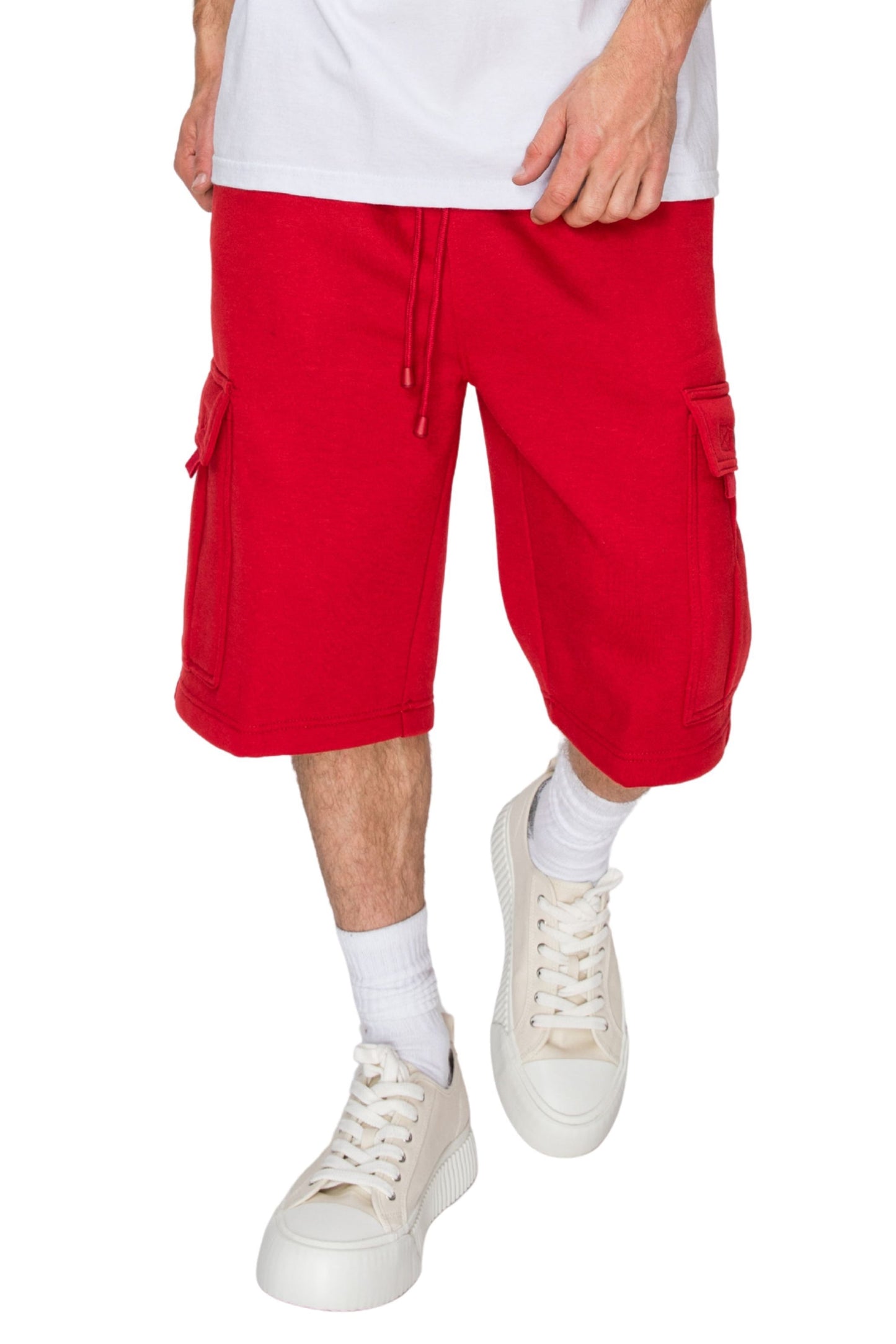 RESTRICT Baggy Fit Cargo Fleece Shorts
