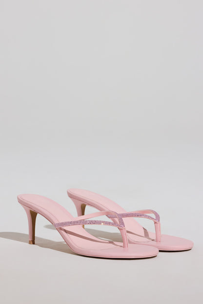 Heeled Sandal  in Blush Pink