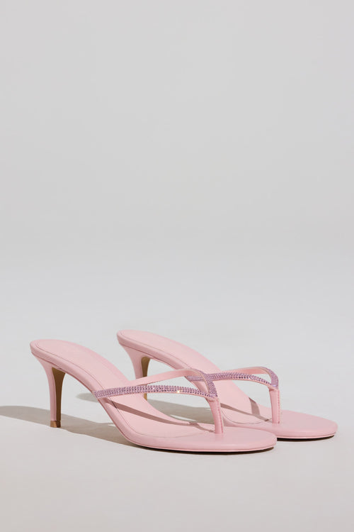 Heeled Sandal  in Blush Pink