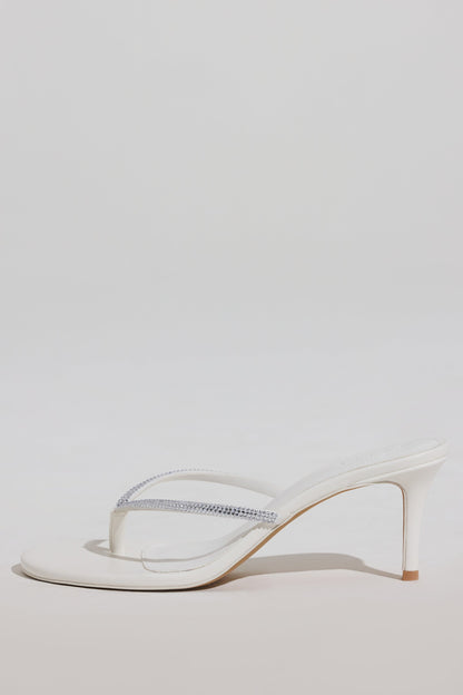 Heeled Sandal  in White