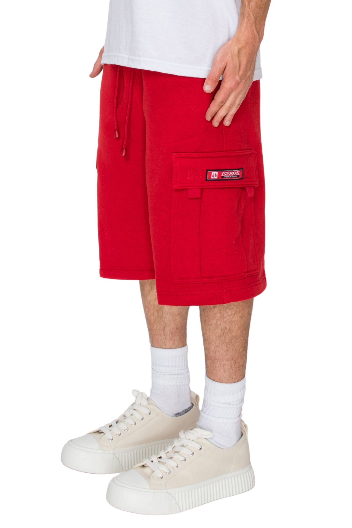RESTRICT Baggy Fit Cargo Fleece Shorts