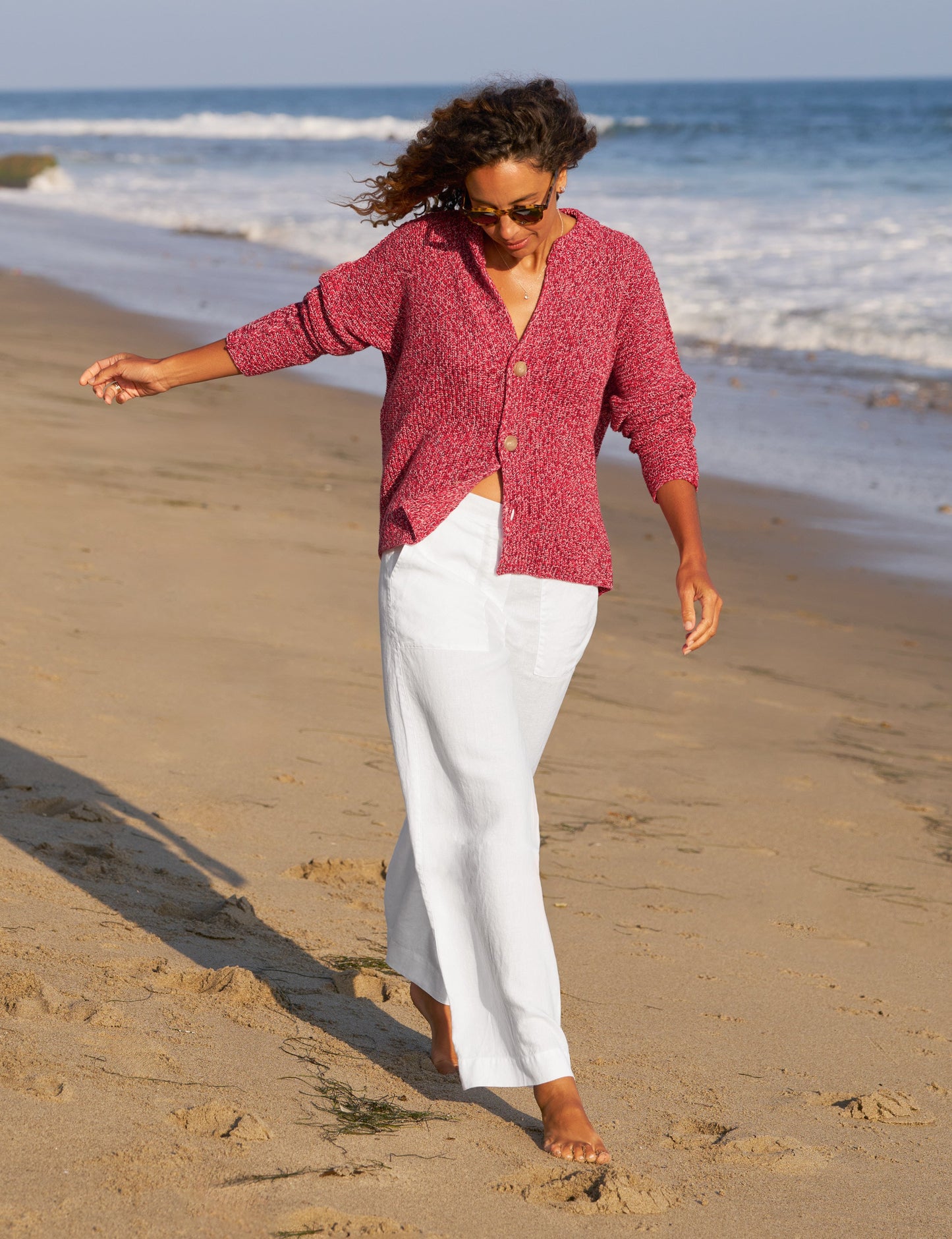 MONTECITO CARDIGAN Firecracker, Pure Italian Cotton