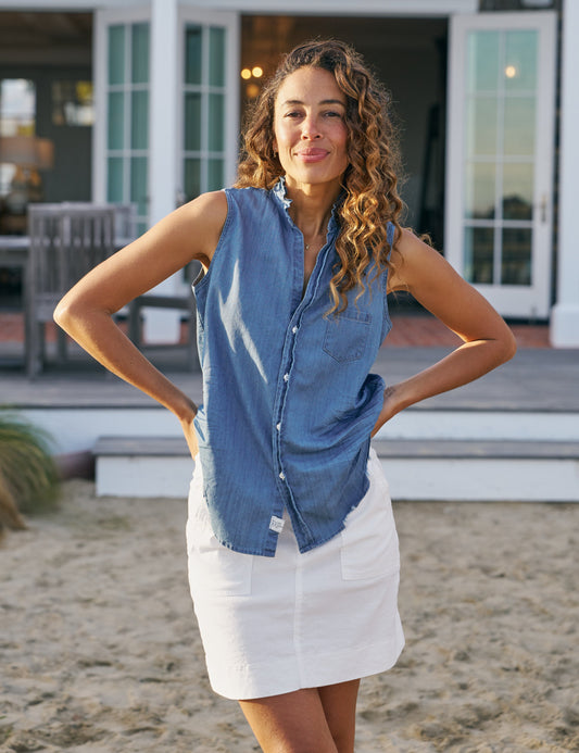 FIONA RUFFLE Vintage Stonewashed Indigo, Famous Denim