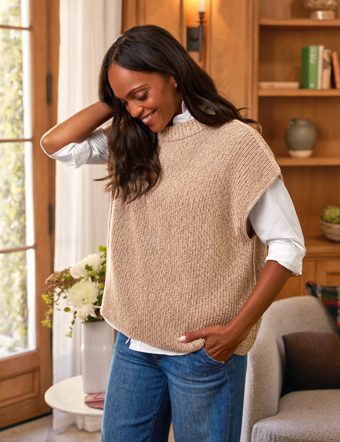 MONTECITO VEST Dune Marl, Pure Italian Cotton