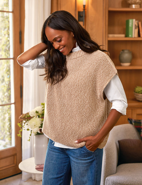 MONTECITO VEST Dune Marl, Pure Italian Cotton