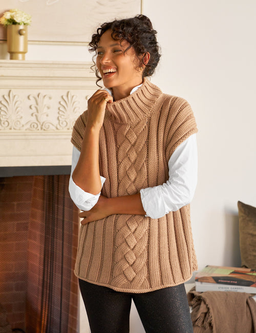 COTSWOLDS VEST Camel, Pure Italian Cotton