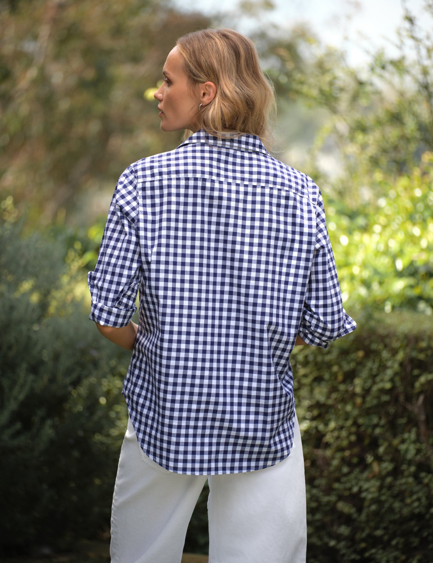 EILEEN Navy Gingham, Italian Superluxe