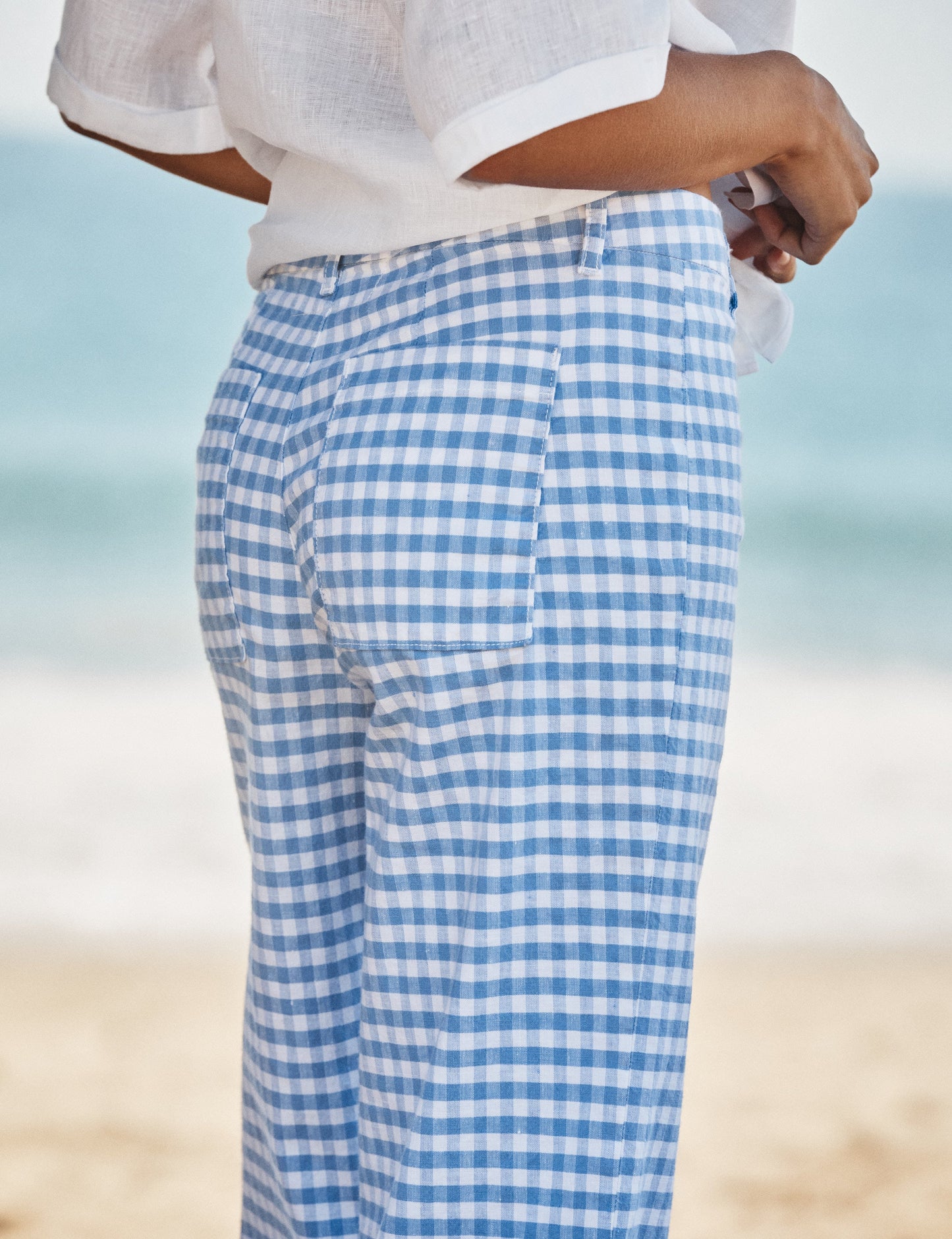 WEXFORD Blue Gingham, Italian Performance Linen