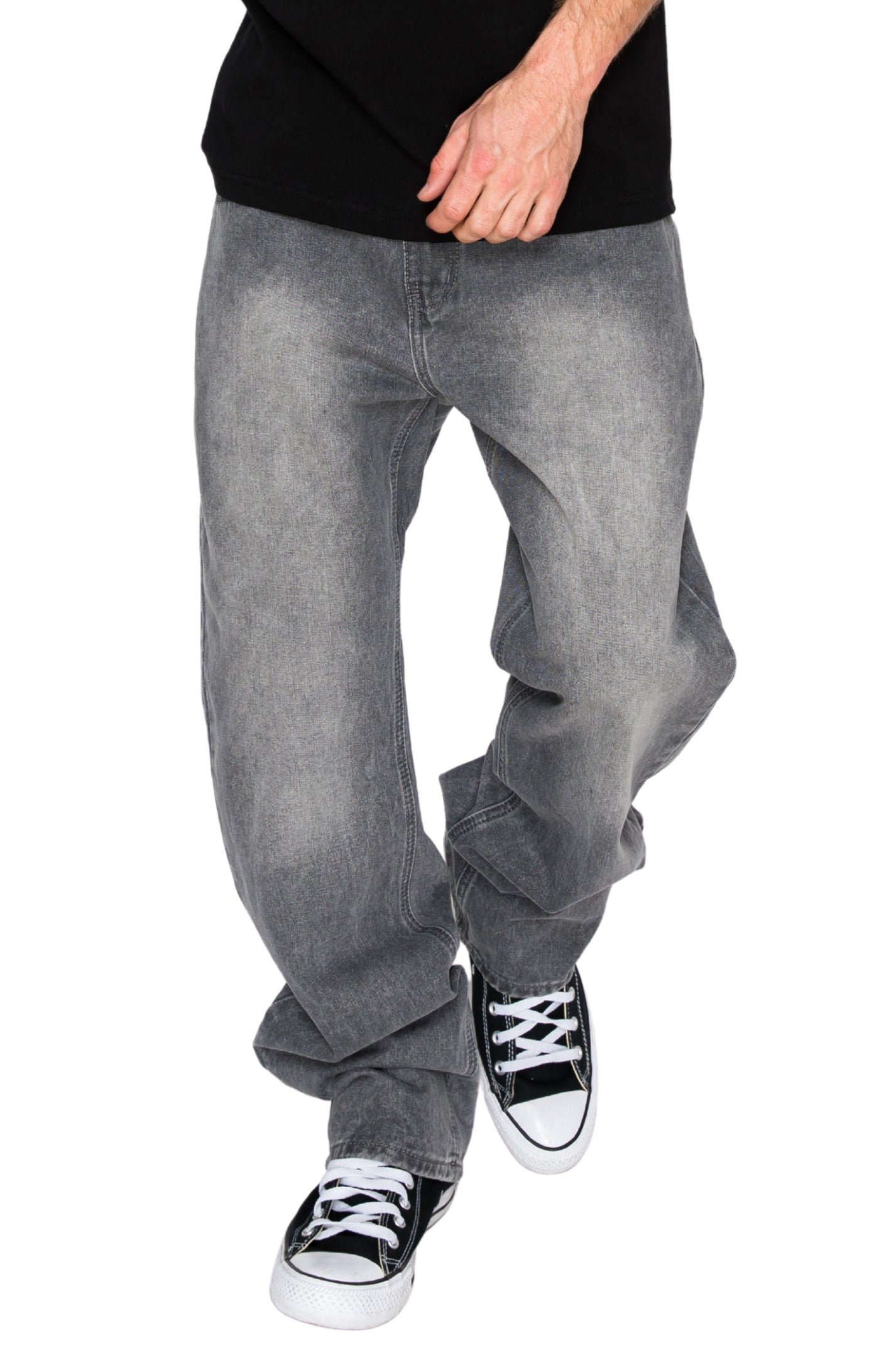 ATLAS Essential Baggy Denim Jeans - Stone Black