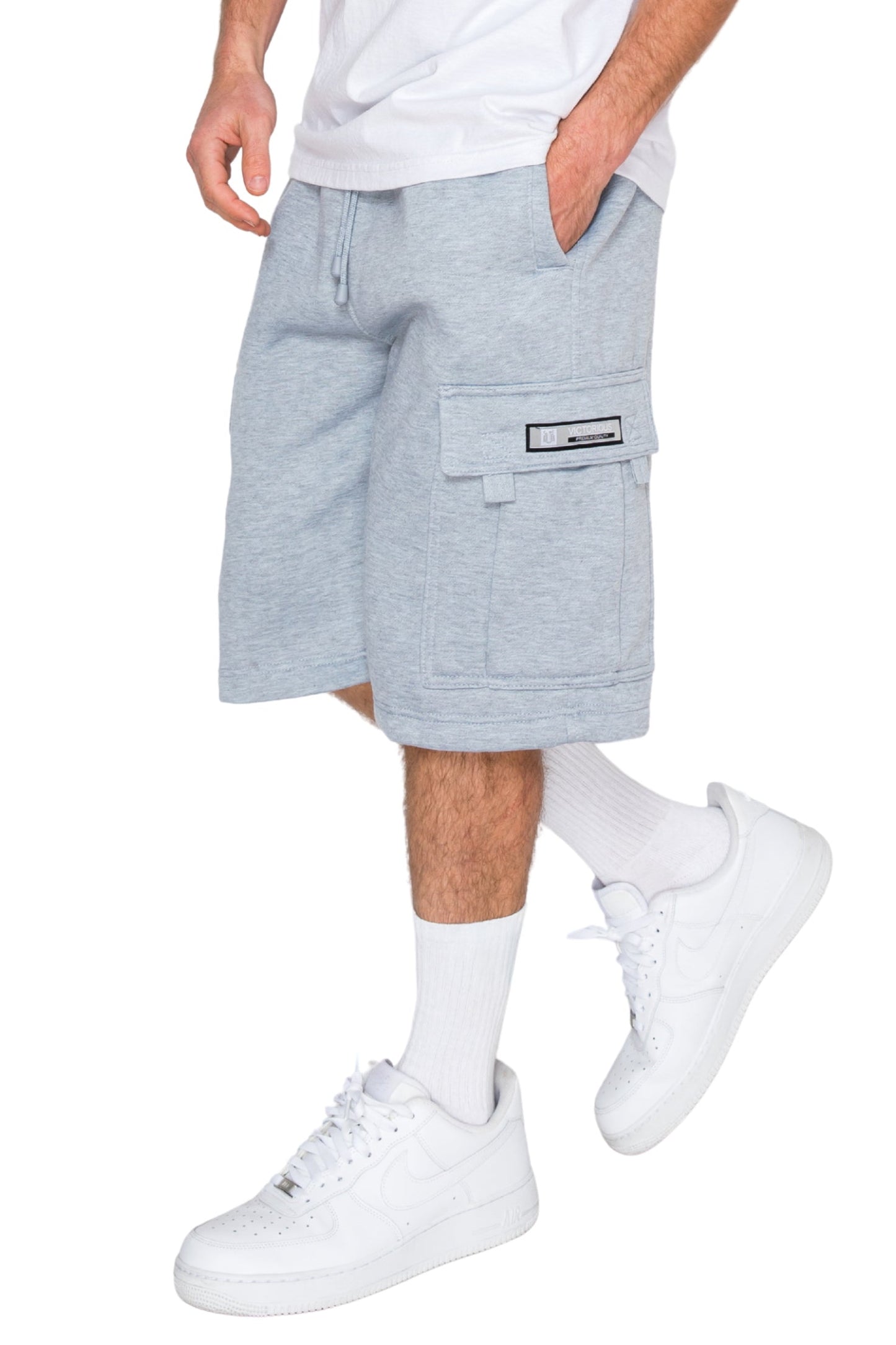 RESTRICT Baggy Fit Cargo Fleece Shorts