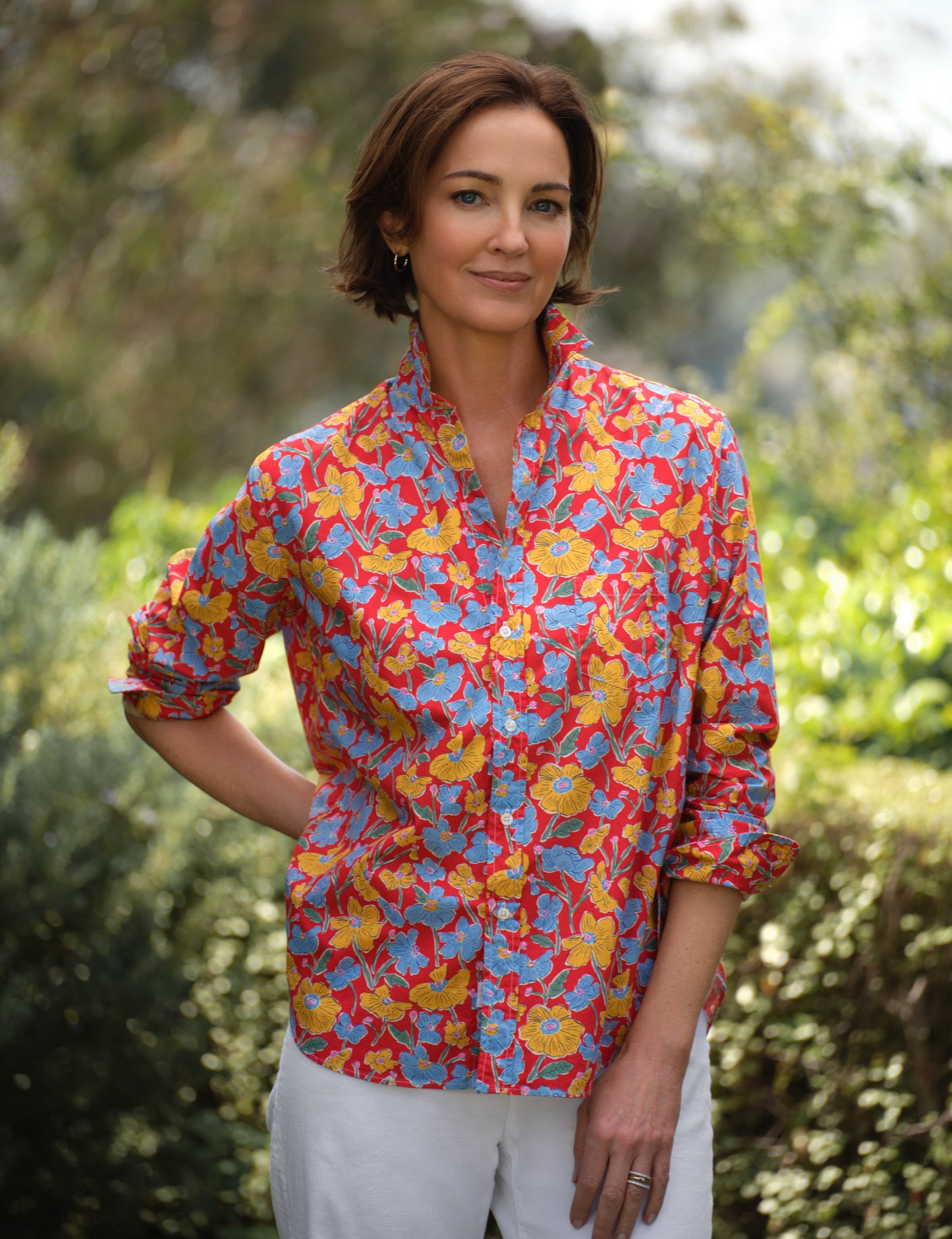 EILEEN Red Flowers, Made with Liberty Fabric