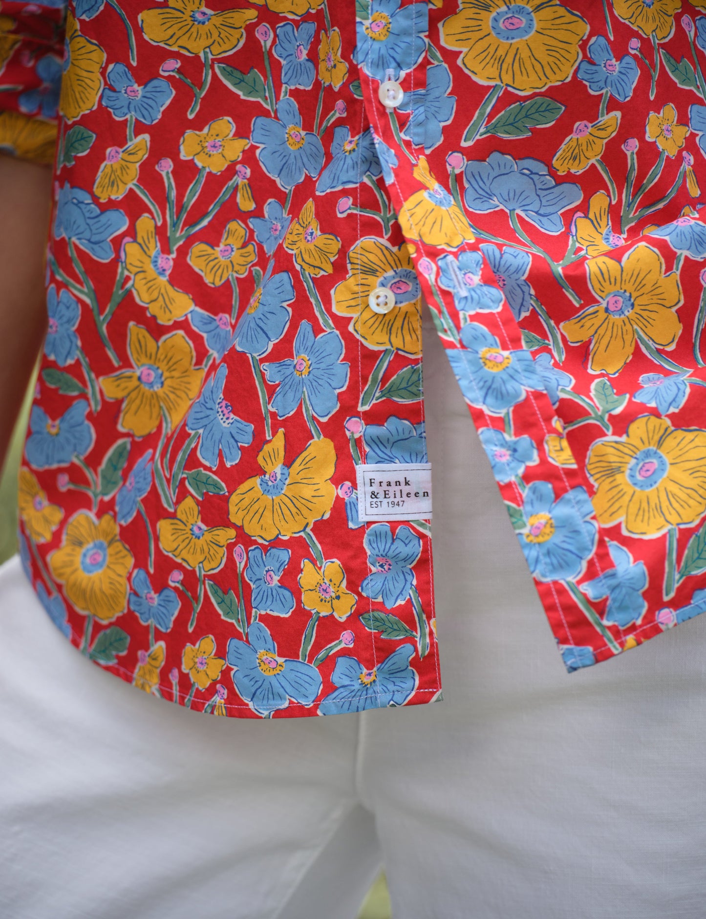 EILEEN Red Flowers, Made with Liberty Fabric