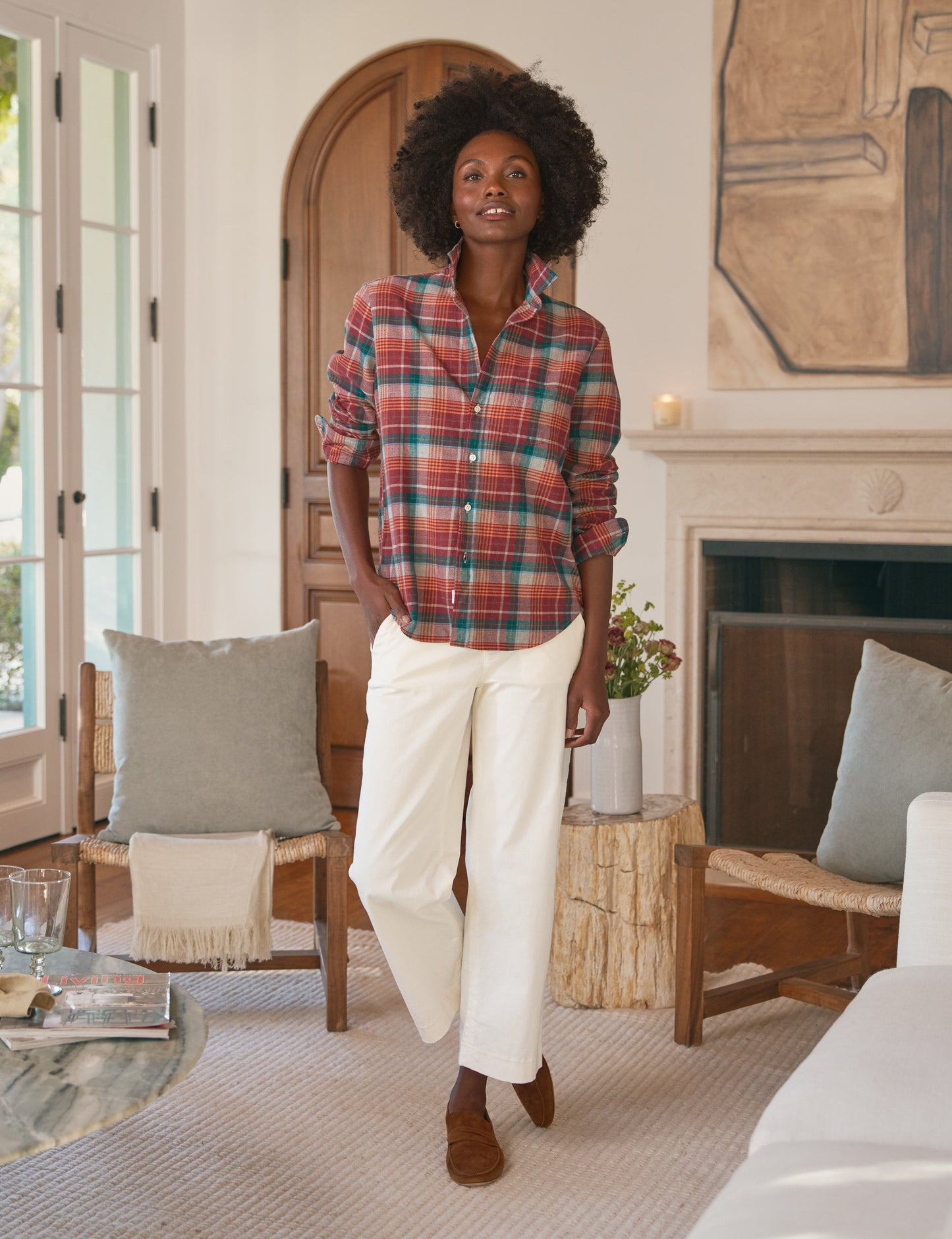 EILEEN Wine and Green Plaid, Italian Flannel