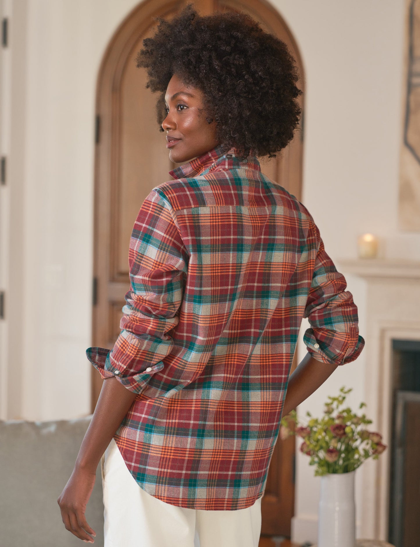 EILEEN Wine and Green Plaid, Italian Flannel