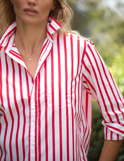 EILEEN White and Red Stripe, Italian Superluxe