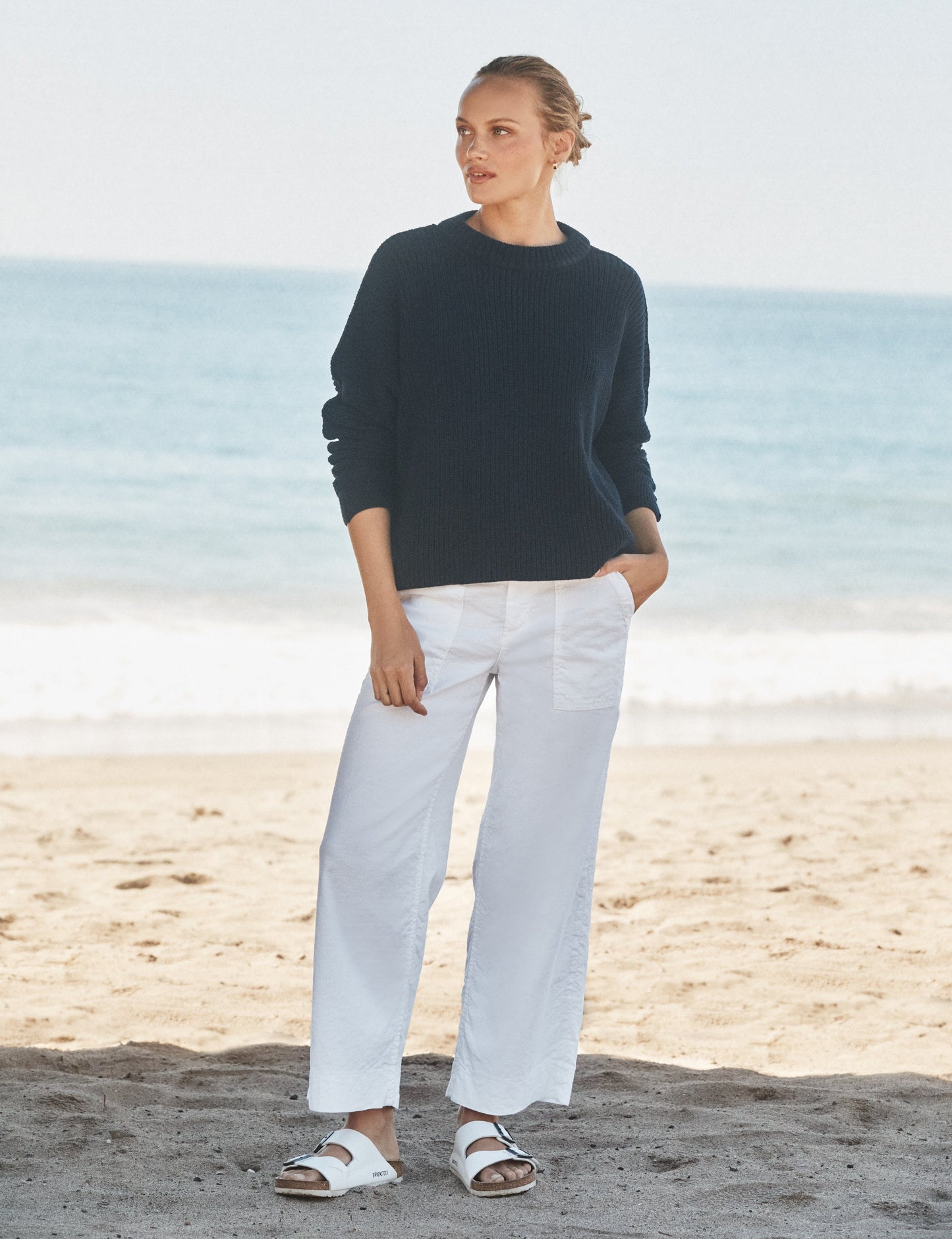 MONTECITO SWEATER Marine, Pure Italian Cotton