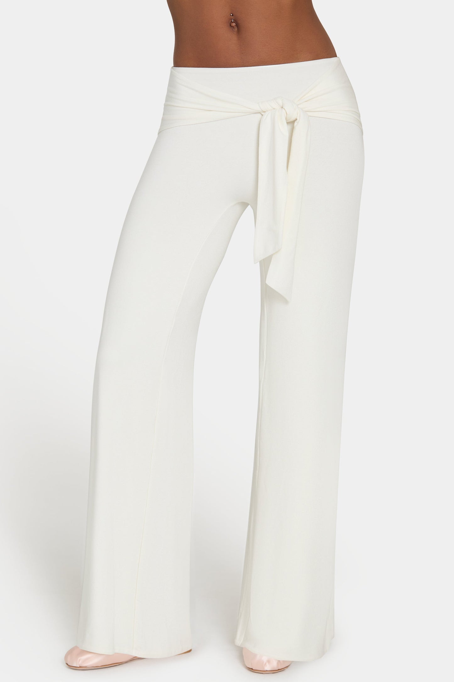 ButterCloud™ Tie-Waist Wide-Leg Trousers in Coconut